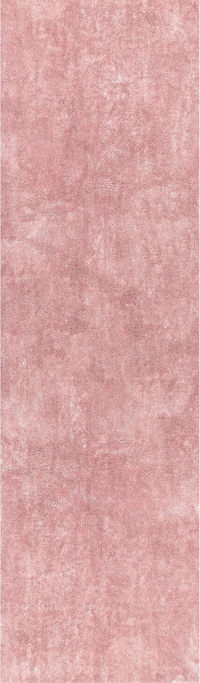 nuLOOM Loni Pink Solid Washable Runner Rug, 2' x 8'