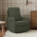 Davinci Lucas Pillowback Swivel Recliner in Cozy Olive Boucle, Greenguard Gold & CertiPUR-US Certified | GREENGUARD Gold Certified Nursery Recliner Chair w/ High Pillow-Back, Padded Arms & Bonus Lumbar Pillow - Manual, 360° Swivel