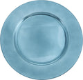 SARO LIFESTYLE Decorative Charger Plates, 13” Round Plastic Charger Plates, Set of 4 – Elegant Table Décor for Events, Weddings & Home Dining, Teal