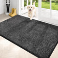 PURRUGS Dirt Trapping Door Mat 34" x 59", Non-Slip Machine Washable Entryway Rug, Dog Doormat, Indoor Front Door Mat, Super Absorbent Entry Rug for Muddy Shoes & Paws, Charcoal