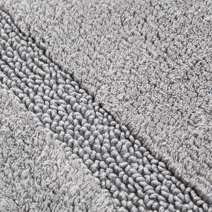 Nautica - Runner Rug, Soft & Absorbent Tufted Cotton Bath Rug with Skid-Resistant Backing, Oeko-Tex Certified (Peniston Pastel Grey, 60" x 22")