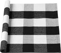 uxcell Buffalo Check Rug,Plaid Outdoor Rug,Layered Door Mat,Cotton Gingham Rugs,Floor Mat for Front Porch/Runner/Bedroom/Kitchen/Farmhouse 35"x24" Black & White