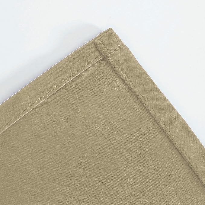 LEMOMO Beige Blackout Curtains/52 x 108 Inch/Set of 2 Panels Room Darkening Curtains for Bedroom
