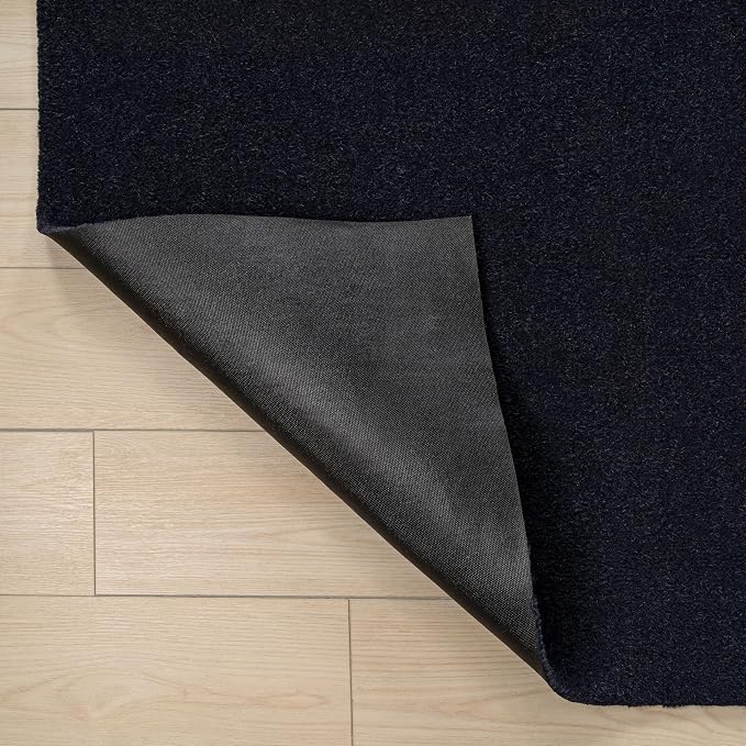 JONATHAN Y Peater Classic Casual Commercial Natural Coir Black 2 ft. x 4 ft. Doormat for Entrance, Front Door, Entryway CHG100H-24
