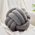 Uvvyui Knot Pillow Ball, Soft Home Decorative Pillows, Round Throw Pillow, Handmade Knotted Plush Pillow, Round Boucle Pillow Cushion (14 Inches Dark Gray)