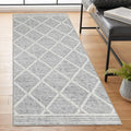 ReaLife Rugs Machine Washable Area Rug Runner - Living Room Bedroom Bathroom Kitchen Entryway Office - Padded Low Pile Stain Resistant Premium - Boho Modern Farmhouse - Tessa - Gray Ivory 2'6" x 6'