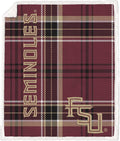 NCAA Florida State Seminoles Playmaker Plaid Ultra Cozy Sherpa Throw