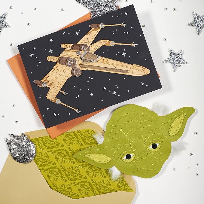 Papyrus Star Wars Birthday Card Assortment, BB-8 and Yoda (3-Count)