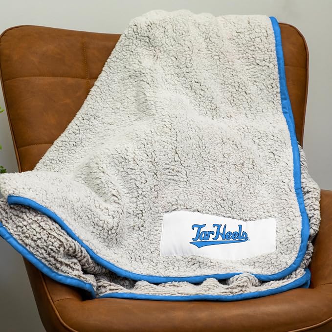 Logo Brands NCAA Frosty Fleece Blanket (50" x 60") – Soft & Warm Sherpa Material with Team Logo, Team Color Trim, Great Gift for Alumni & Students