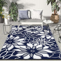 GENIMO Outdoor Rug, Waterproof Plastic Rugs for Patio, 5'x8' Ocean White | Outside Larger Leaf Carpet Mat for Porch Decor, Deck, Balcony, Camping, RV, Backyard, Picnic, Beach, Reversible, Foldable