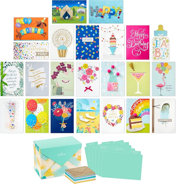 Hallmark Assorted Boxed Greeting Cards (24 cards) and Hallmark Birthday Cards Assortment (20 cards)
