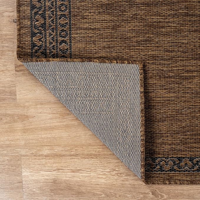 CAMILSON Outdoor Rug 8x10 Medallion Gold Modern Area Rugs for Indoor and Outdoor Patios Kitchen and Hallway Mats Washable Porch Deck Outside Carpet (Medallion Gold 8 x 10)