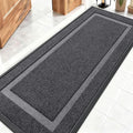 OLANLY Front Door Mat Indoor Outdoor Entrance, Waterproof All-Season, All-Weather Doormat, Sturdy Natural Rubber, Fade Resistant, Low Profile, Easy Clean Patio Porch Entryway Mat, 59x20, Grey