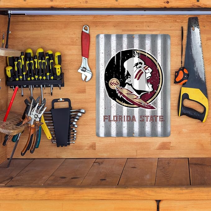 Rico Industries NCAA 12" X 16" Tin Metal Roof Sign