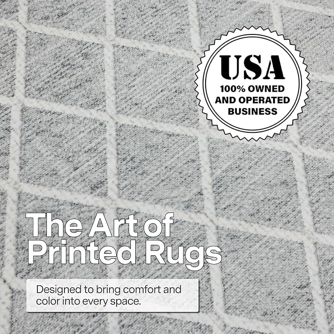 ReaLife Rugs Machine Washable Area Rug - Living Room Bedroom Bathroom Kitchen Entryway Office - Padded Low Pile Stain Resistant Premium - Boho Modern Farmhouse - Tessa - Gray Ivory 4' x 6'