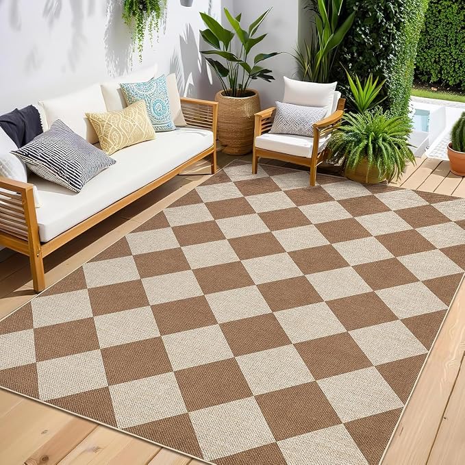 COZYLOOM 6x9 Bedroom Rug Machine Washable Area Rugs for Living Room Non Slip Non Shedding Modern Geometric Diamond Rug Stain Resistant Contemporary Carpet for Dining Room, RV, Patio, Coffee
