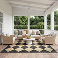 Nuloom Outdoor Performance Collection Sabina Dark Grey/Ivory, 8' Round, Soft, High Traffic, Stain Resistant, Easy Clean, Durable Area Rug for Indoor/Outdoor Patio, Deck, Porch, Garden, Courtyard