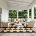 Nuloom Outdoor Performance Collection Sabina Dark Grey/Ivory, 6'7" x 9', Soft, High Traffic, Stain Resistant, Easy Clean, Durable Area Rug for Indoor/Outdoor Patio, Deck, Porch, Garden, Courtyard