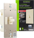 Enbrighten Z-Wave On/Off Switch, Toggle, Light Almond, 1 Pack | Line/Load Swapping, 3-Way Ready, Repeater and Range Extender, Hub Required, Works with Alexa & Google Home