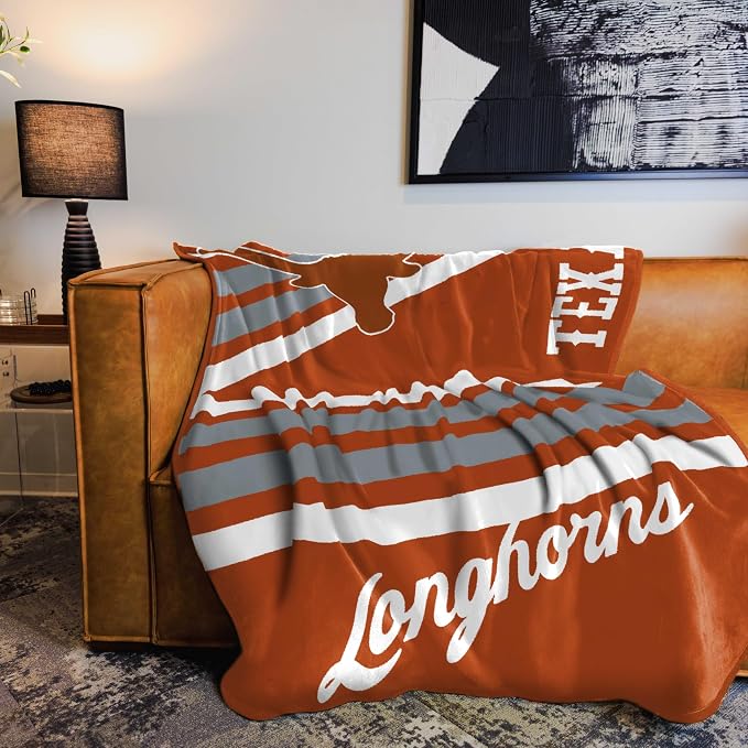 Logo Brands NCAA Raschel Throw Blanket – 50 x 60 Soft Fleece Blanket, Officially Licensed Collegiate Design, Cozy Throw for Tailgating, Game Day, & Home Décor