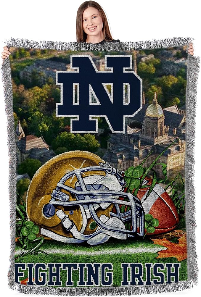 Officially Licensed NCAA "Home Field Advantage" Woven Tapestry Throw Blanket, 48" x 60", Multi Color