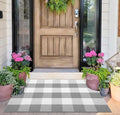Buffalo Plaid Rug 24''x35''Grey and White Checkered Mat Cotton Machine Washable Carpet Layering Rug for Hello/Welcome Door Mat Front Porch, Kitchen, Farmhouse, Entryway,Bathroom