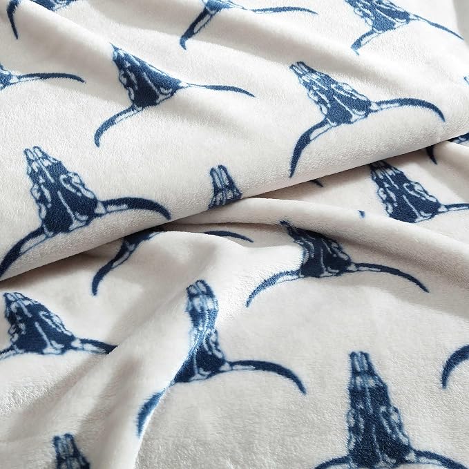 Wrangler - Blanket, Super Soft Plush Bedding, Yellowstone Inspired Throw Blanket for Couch or Bed (Plains Creek Blue, 50" x 70")