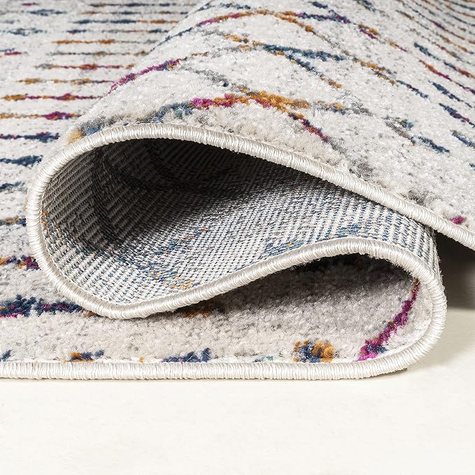 JONATHAN Y Boho Vintage Diamond Cream/Multi Indoor Area Rug 3X5 ft, Moroccan Hype for Living Room, Bedroom, Kitchen, Office, Easy-Cleaning, High Traffic, Pet-Friendly, Non-Shedding (MOH101H-3)