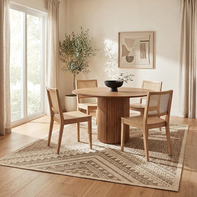 Nuloom Outdoor Performance Collection Landry Brown/Ivory, 2' x 3', Soft and Cozy, High Traffic, Stain Resistant, Easy Clean, Durable Area Rug for Indoor/Outdoor Patio, Deck, Porch, Garden, Courtyard