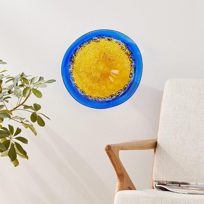 Dale Tiffany Westwind Art Glass Wall Decor Plate,Orange,Large