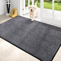 PURRUGS Dirt Trapping Door Mat 34" x 59", Non-Slip Machine Washable Entryway Rug, Dog Doormat, Indoor Front Door Mat, Super Absorbent Entry Rug for Muddy Shoes & Paws, Bluish Grey-Black