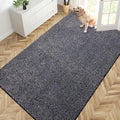 PURRUGS Easy Care Area Rug 4.5ft x 7ft, Non-Slip Washable Entryway Rug, Dog Door Mat, Stain Resistant Accent Rug for Hallway, Living Room, Bedroom and Mudroom, Bluish Grey-Black