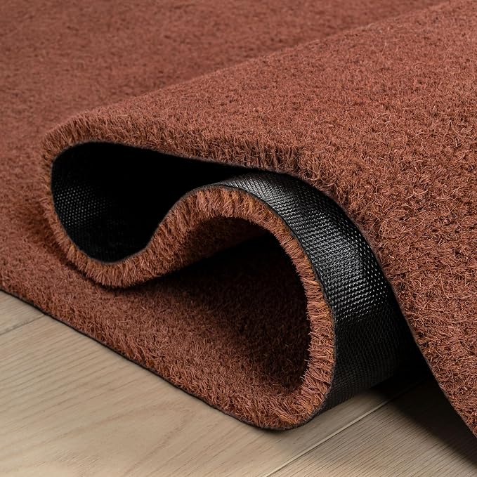 JONATHAN Y Peater Classic Casual Commercial Natural Coir Camel 2 ft. x 8 ft. Doormat for Entrance, Front Door, Entryway CHG100G-28