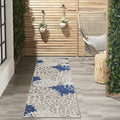 Nourison Home Aloha Ivory Navy 2'3" x 10' Area Rug - Easy Clean, Non Shedding, Bed Room, Living Room, Dining Room, Kitchen (10' Runner)