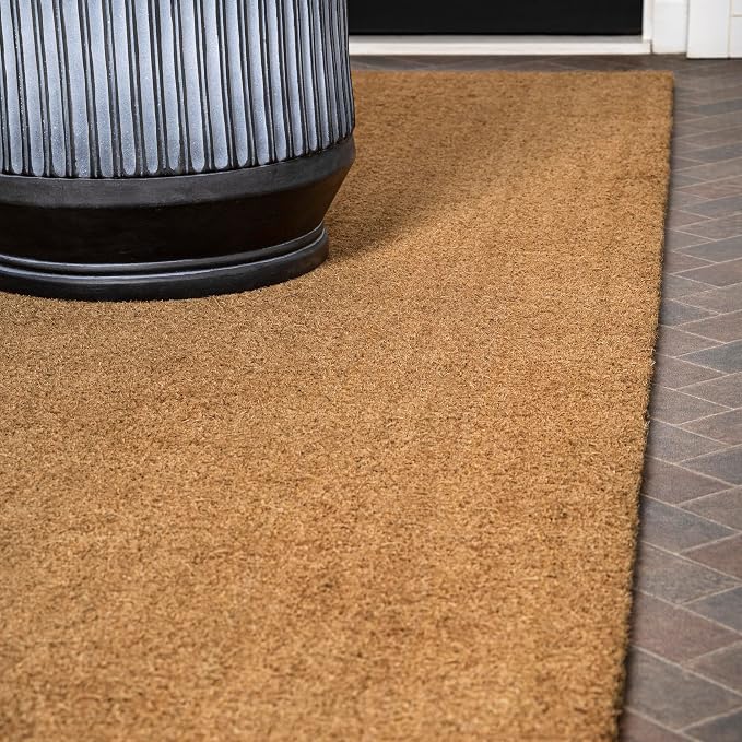 JONATHAN Y CHG100A-23 Peater Classic Casual Commerical Natural Coir Light Brown 2 ft. x 3 ft. Doormat for Entrance, Front Door, Entryway