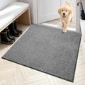 PURRUGS Dirt Trapping Door Mat 36" x 36", Non-Slip Machine Washable Entryway Rug, Dog Doormat, Indoor Front Door Mat, Super Absorbent Entry Rug for Muddy Shoes & Paws, Light Grey-Dark Grey
