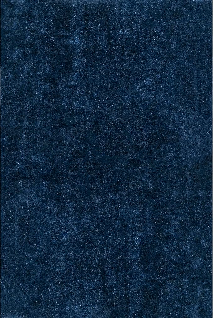 nuLOOM Loni Navy Solid Washable Area Rug, 6' Square