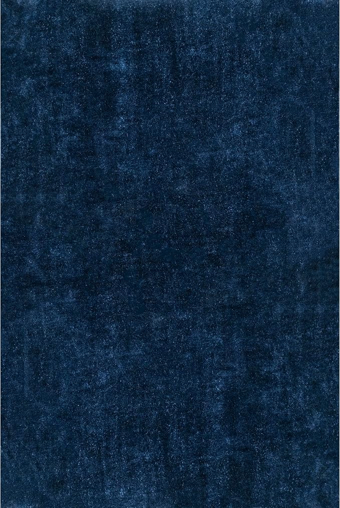 nuLOOM Loni Navy Solid Washable Area Rug, 8' x 10'