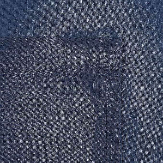 DWCN Navy Blue Sheer Curtains Semi Transparent Voile Rod Pocket Curtains - Image 6
