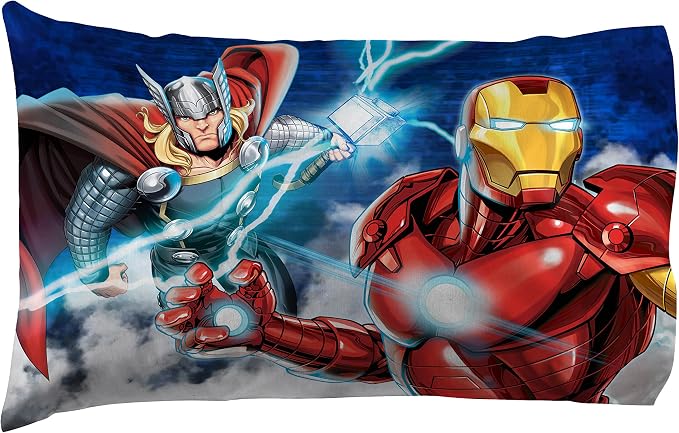 Marvel Avengers Kids Comforter Set, Full 5 Pc (Official Marvel Product) | Superhero Bed in a Bag; Captain America, Iron Man, Hulk, Thor; Reversible, Super Soft Machine Washable Microfiber