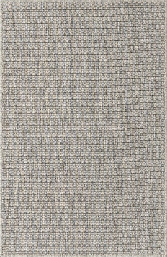 Unique Loom Collection Casual Transitional Solid Heathered Indoor/Outdoor Flatweave Area Rug (3' 3" x 5' 3" Rectangle, Light Gray/Ivory)
