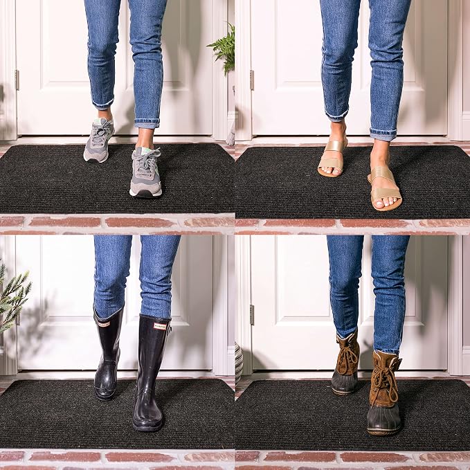 Mohawk Home Utility Floor Mat Solid Charcoal Grey (2' x 3') Perfect for Garage, Entryway, Porch, and Laundry Room