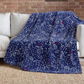 Lucky Brand 50" x 70" Plush Throw Blanket, Bandanny Blue/Red | Blanket for Sofa or Bed