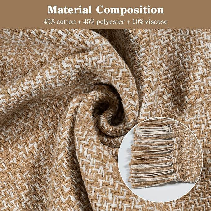 Collive Long Hallway Runner Rug 2.6' x 10', Washable Runner Indoor Entryway Rug, Tan/Cream Braided Woven Kitchen Runner Rugs Low-Profile Front Door Floor Carpet for Laundry Room Bedroom Doorway