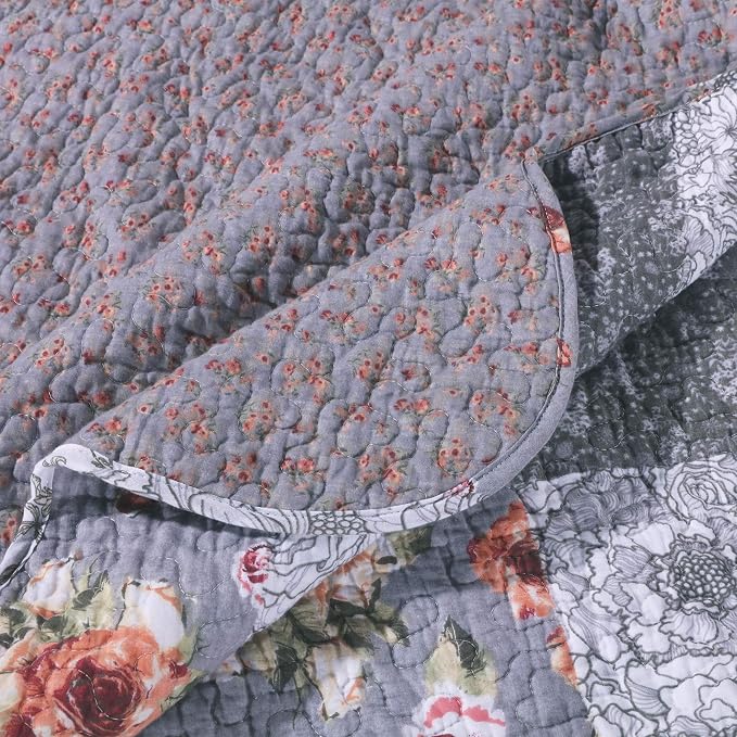 Barefoot Bungalow Giulia Quilted Throw Blanket, 50 x 60 inches, Gray