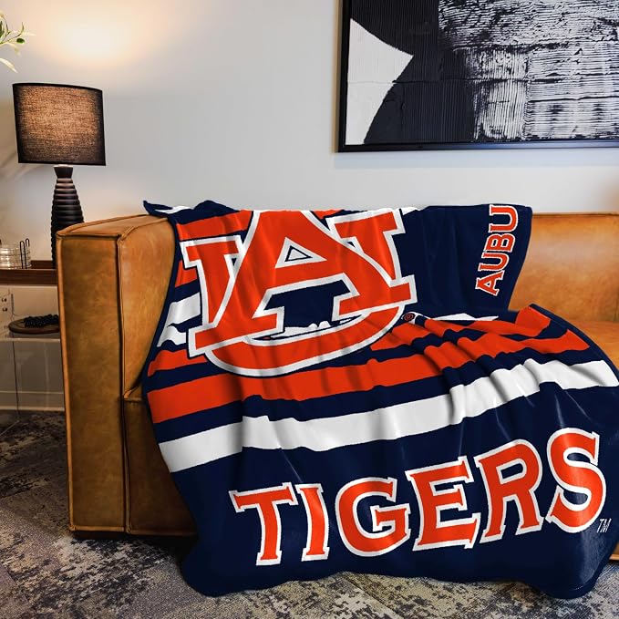 Logo Brands NCAA Raschel Throw Blanket – 50 x 60 Soft Fleece Blanket, Officially Licensed Collegiate Design, Cozy Throw for Tailgating, Game Day, & Home Décor