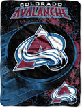 Northwest NHL Colorado Avalanche Unisex-Adult Micro Raschel Throw Blanket, 46" x 60", Ice Dash