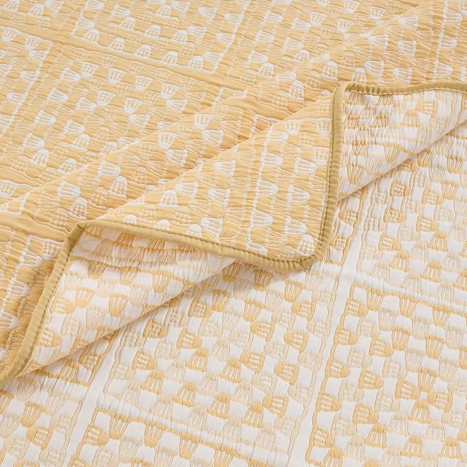 Greenland Home Fashions Granny Squares Vintage Matelassé Collection Coverlet Set, 3-Piece Full/Queen