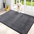 PURRUGS Dirt Trapping Door Mat 31.5" x 47", Non-Slip Machine Washable Entryway Rug, Dog Doormat, Indoor Front Door Mat, Super Absorbent Entry Rug for Muddy Shoes & Paws, Bluish Grey-Black