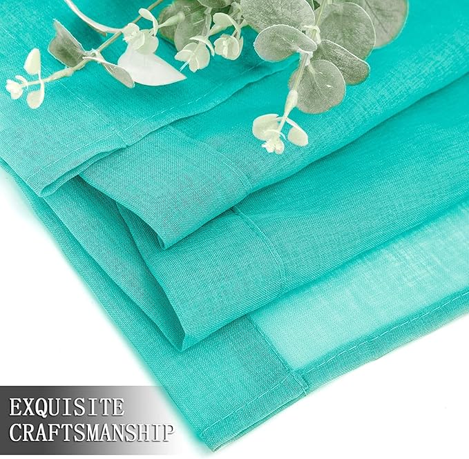 Tollpiz Sheer Curtain Linen Textured Bedroom Curtains Sheer Light Filtering Rod - Image 7